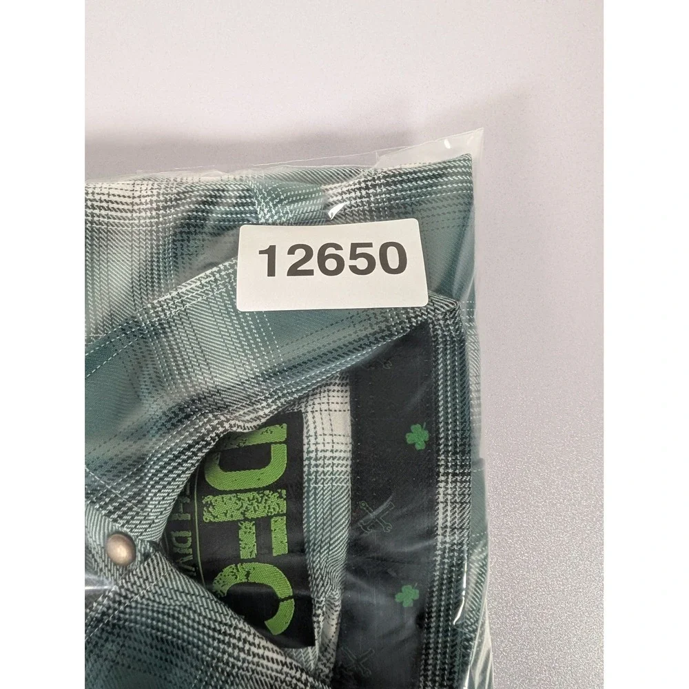 Dixxon Flannel Shirt‎ Youth XL Green Plaid Button Up DFC Tech Blend New Tags